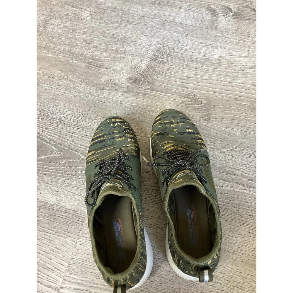 BOBS by Skechers Shoes Sneakers Womens Size 9.5 Green Lace Up Memory Foam 31363